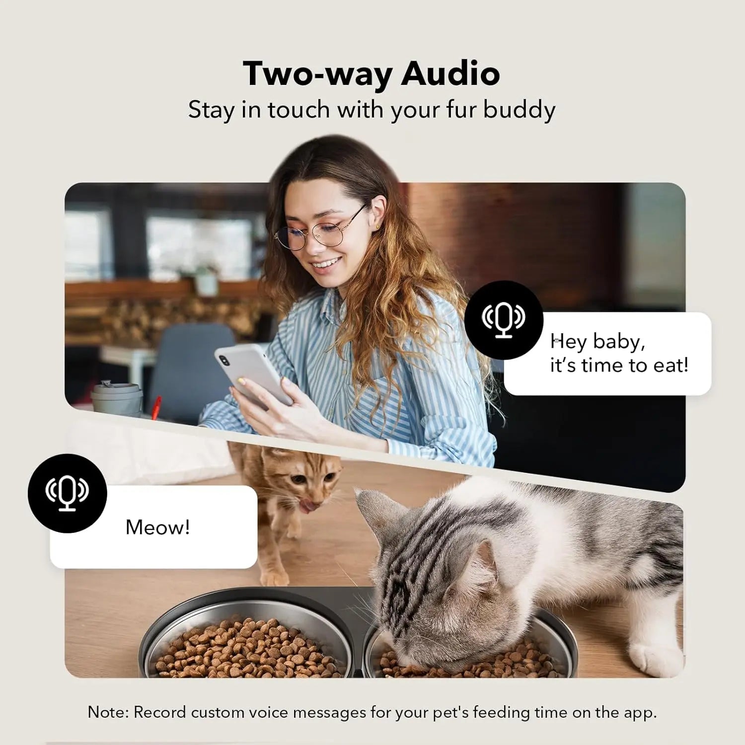 PETLIBRO Automatic Cat Feeder with Camera for Two Cats, 1080P HD Video with Night Vision, 5G Wifi Pet Feeder with 2-Way Audio for Cat & Dog, Low Food & Motion & Sound Alerts, Dual Tray, Black 5L PETLIBRO