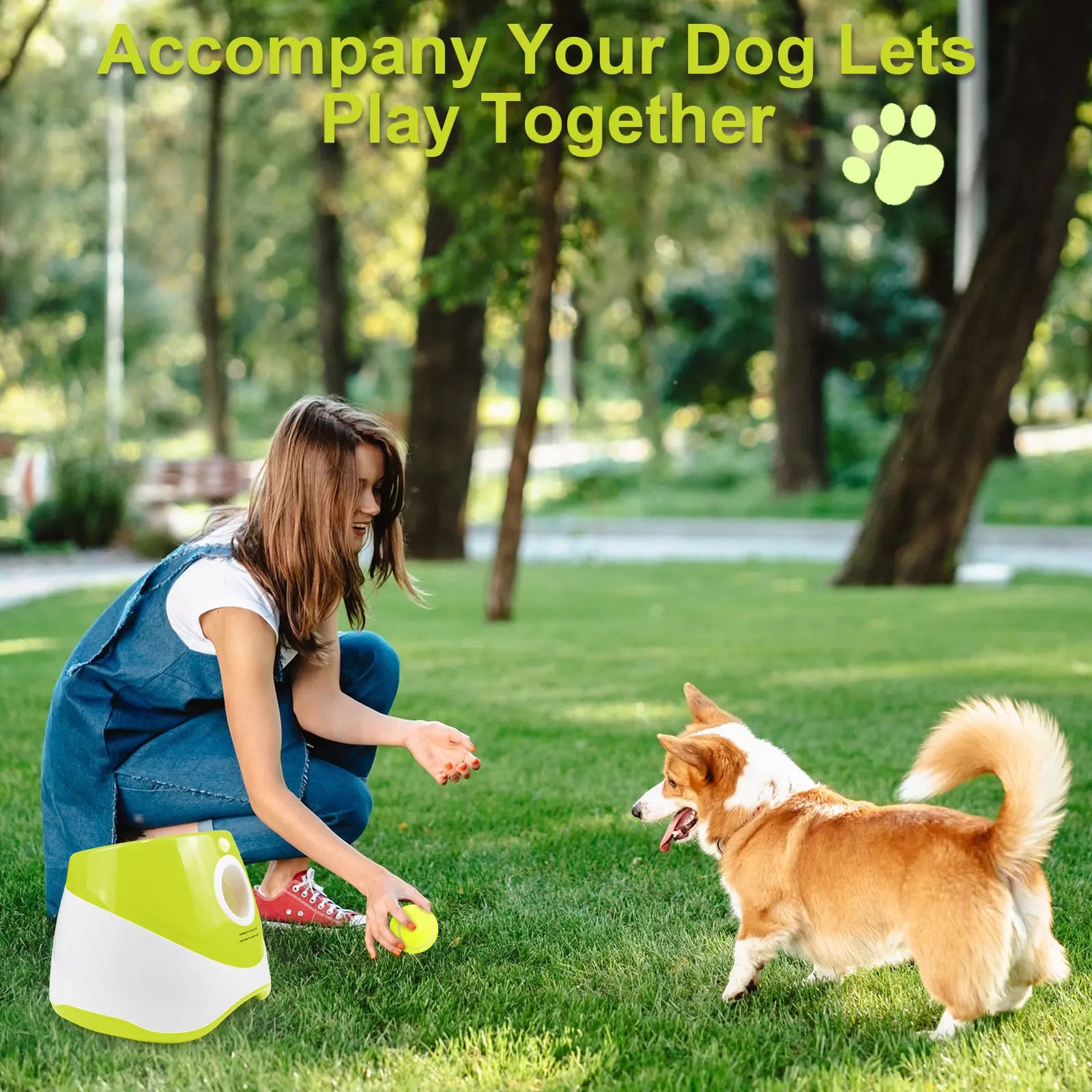 Lanzador Automático de Pelotas para Perros Recargable — 3 Distancias