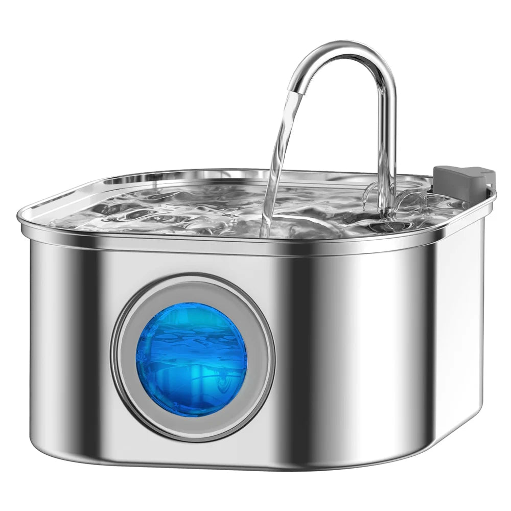 Fuente de Agua para Gatos 3.2L Acero Inoxidable con Filtro y Sensor