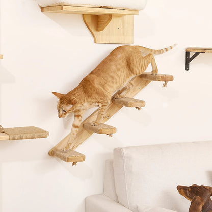 Hamaca y Estantería Mural para Gatos — Ahorra Espacio en Casa
