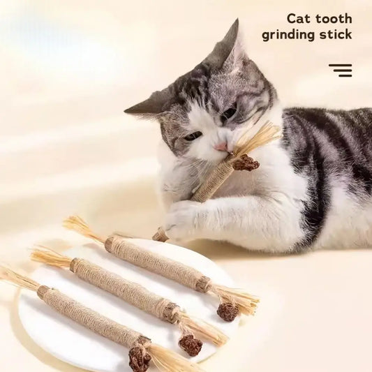 Varilla de Vid con Hierba Gatera para Gatos — Limpieza Dental Natural