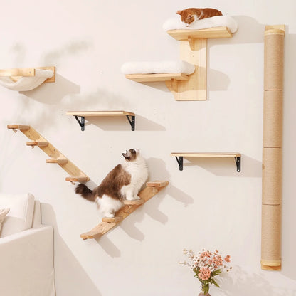 Hamaca y Estantería Mural para Gatos — Ahorra Espacio en Casa