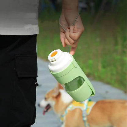 Botella De Agua Para Perros Y Gatos Con Comedero Portátil