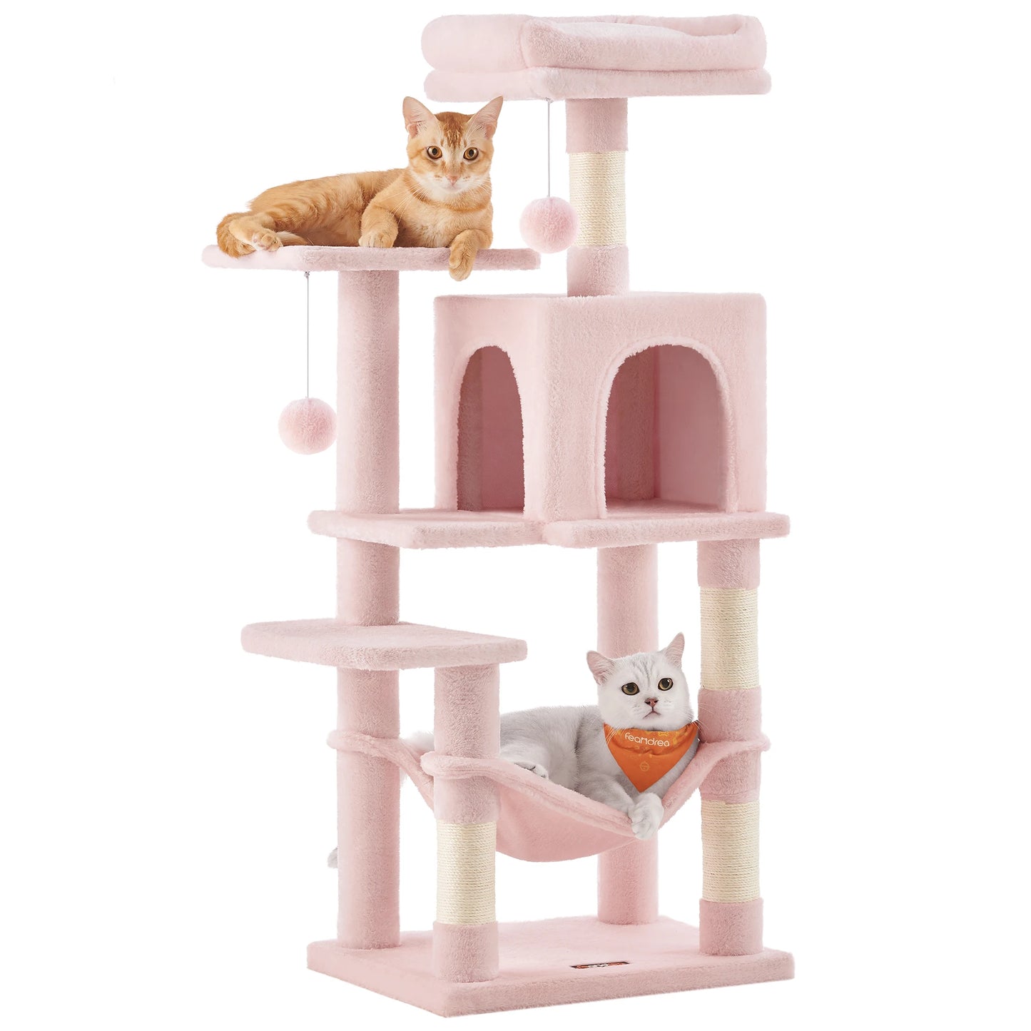 Árbol Rascador para Gatos 112 cm con Hamaca, Cueva y Plataformas