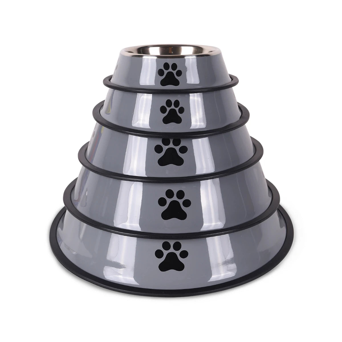 Comedero De Acero Inoxidable Para Perros Y Gatos Antideslizante