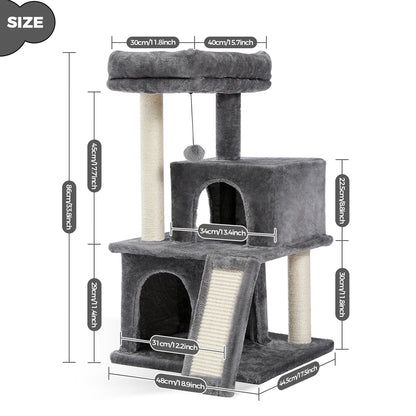 Árbol Grande para Gatos de Interior 104 cm — Torre con Rascador y Cueva