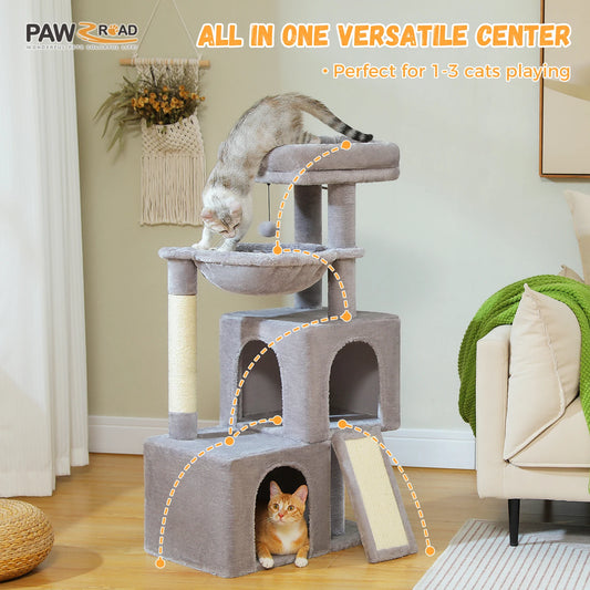 Árbol Grande para Gatos de Interior 104 cm — Torre con Rascador y Cueva