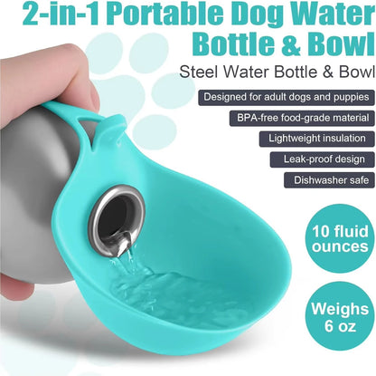 Botella de Agua Portátil 285ml de Acero Inoxidable para Perros