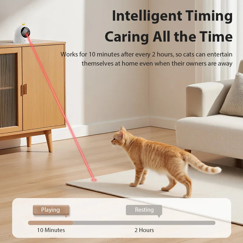 Juguete Láser Automático 360° para Gatos — Interior