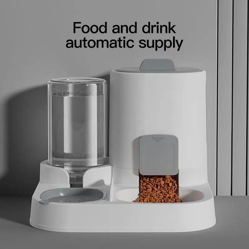 Dispensador de Agua y Comida por Gravedad para Gatos — Anticorrosión