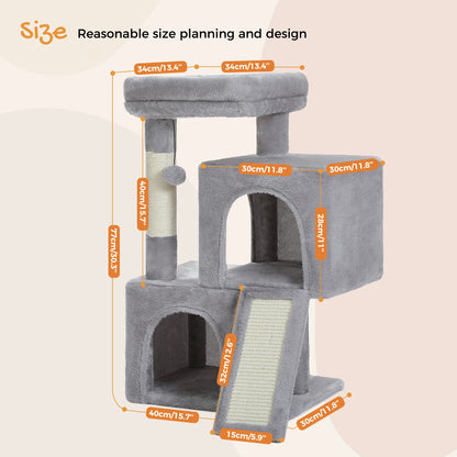 Árbol Grande para Gatos de Interior 104 cm — Torre con Rascador y Cueva