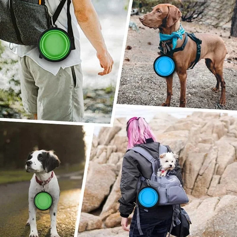 Comedero Plegable De Silicona Para Mascotas Viaje
