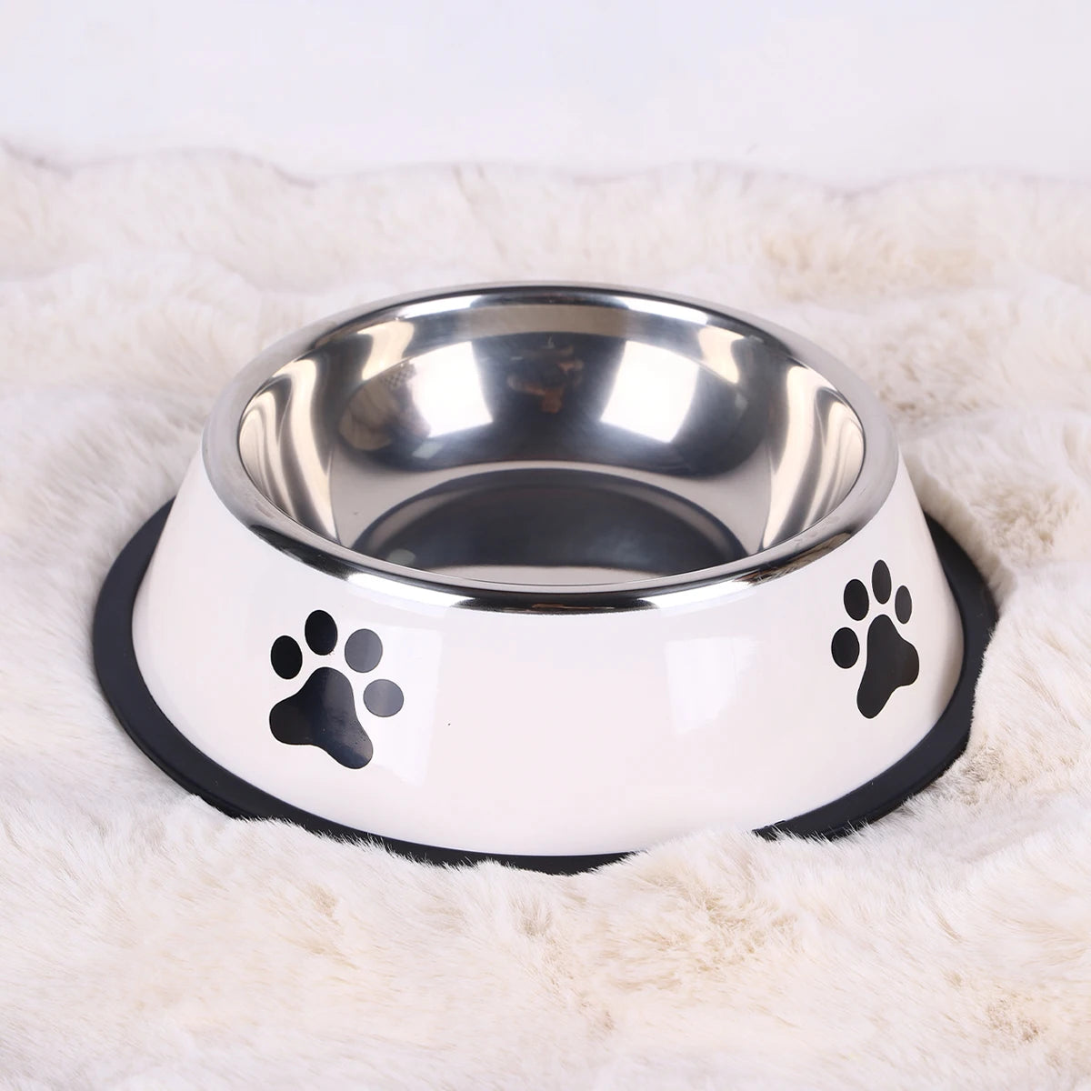Comedero De Acero Inoxidable Para Perros Y Gatos Antideslizante