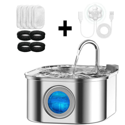 Fuente de Agua para Gatos 3.2L Acero Inoxidable con Filtro y Sensor