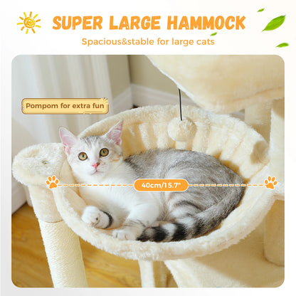 Árbol Grande para Gatos de Interior 104 cm — Torre con Rascador y Cueva