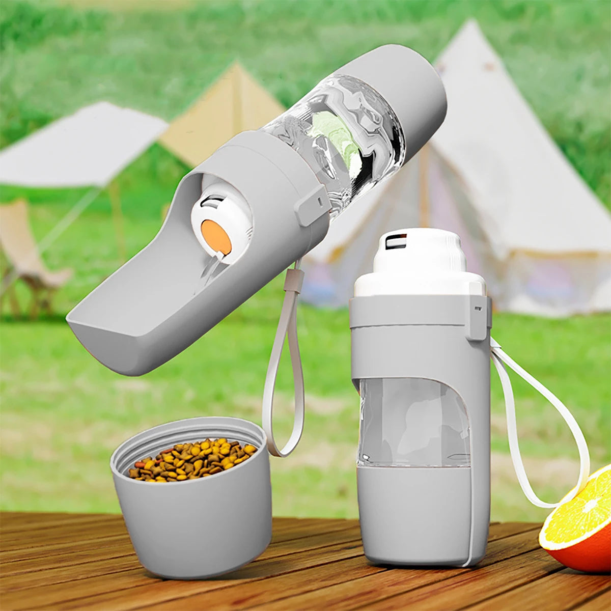 Botella De Agua Para Perros Y Gatos Con Comedero Portátil