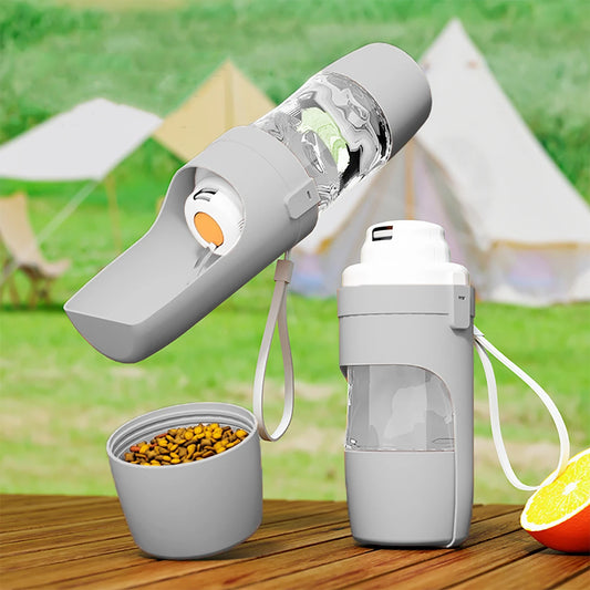 Botella De Agua Para Perros Y Gatos Con Comedero Portátil