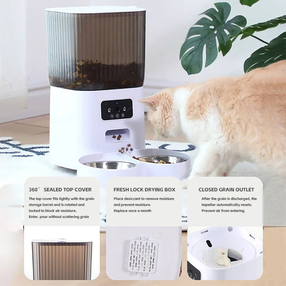 Comedero Automático con Cámara WiFi 5L para Perros y Gatos