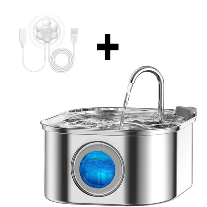 Fuente de Agua para Gatos 3.2L Acero Inoxidable con Filtro y Sensor