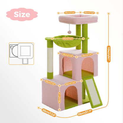 Árbol Grande para Gatos de Interior 104 cm — Torre con Rascador y Cueva