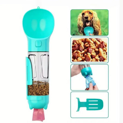 Dispensador de Agua y Comida 3 en 1 para Perros con Bolsas y Pala