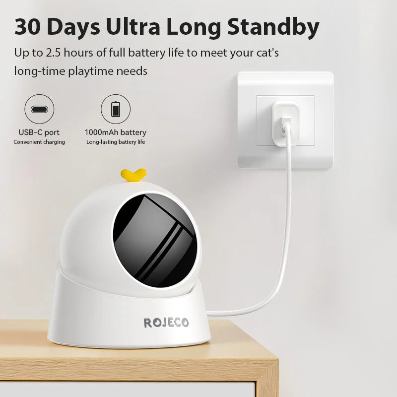 Juguete Láser Automático 360° para Gatos — Interior