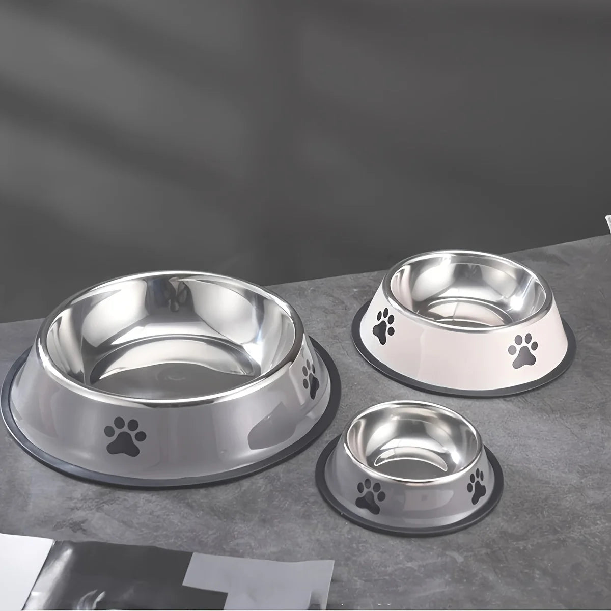 Comedero De Acero Inoxidable Para Perros Y Gatos Antideslizante
