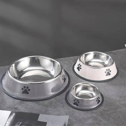 Comedero De Acero Inoxidable Para Perros Y Gatos Antideslizante