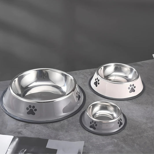Comedero De Acero Inoxidable Para Perros Y Gatos Antideslizante